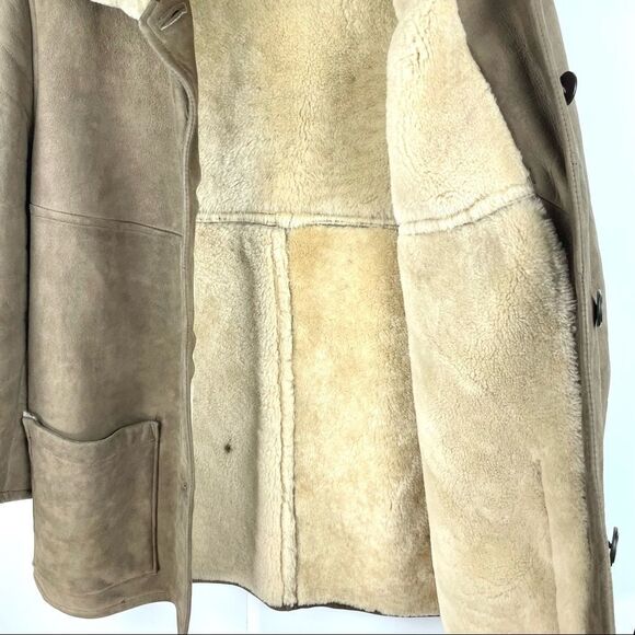 * Gamulux Argentinian Sherpa Lined Nubuck Button Front Coat Size M - Picture 6 of 8